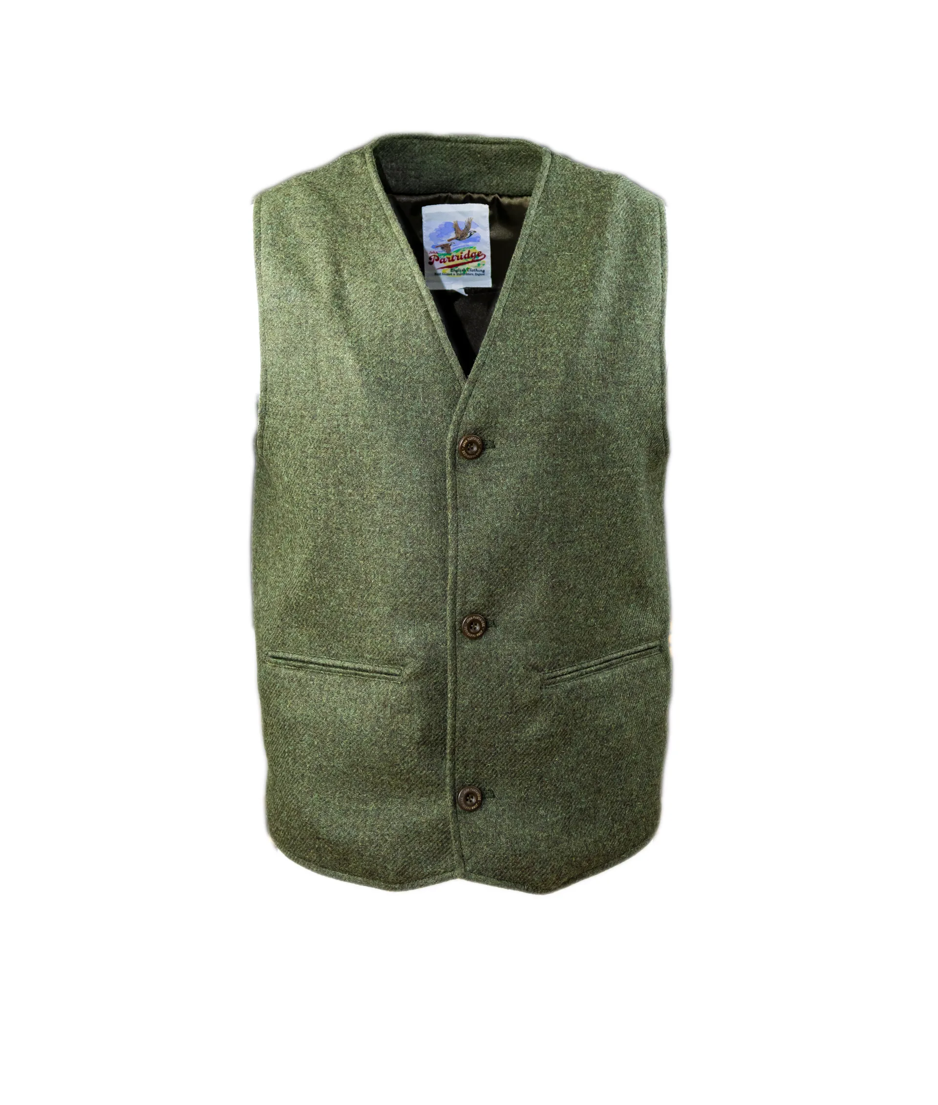 Stafford Tweed Waistcoat - Loden Green