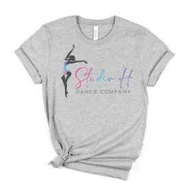 Studio H Logo Tee Shirt, White T Shirt, Woman Tee Shirt, Dancer shirt, Youth Shirt