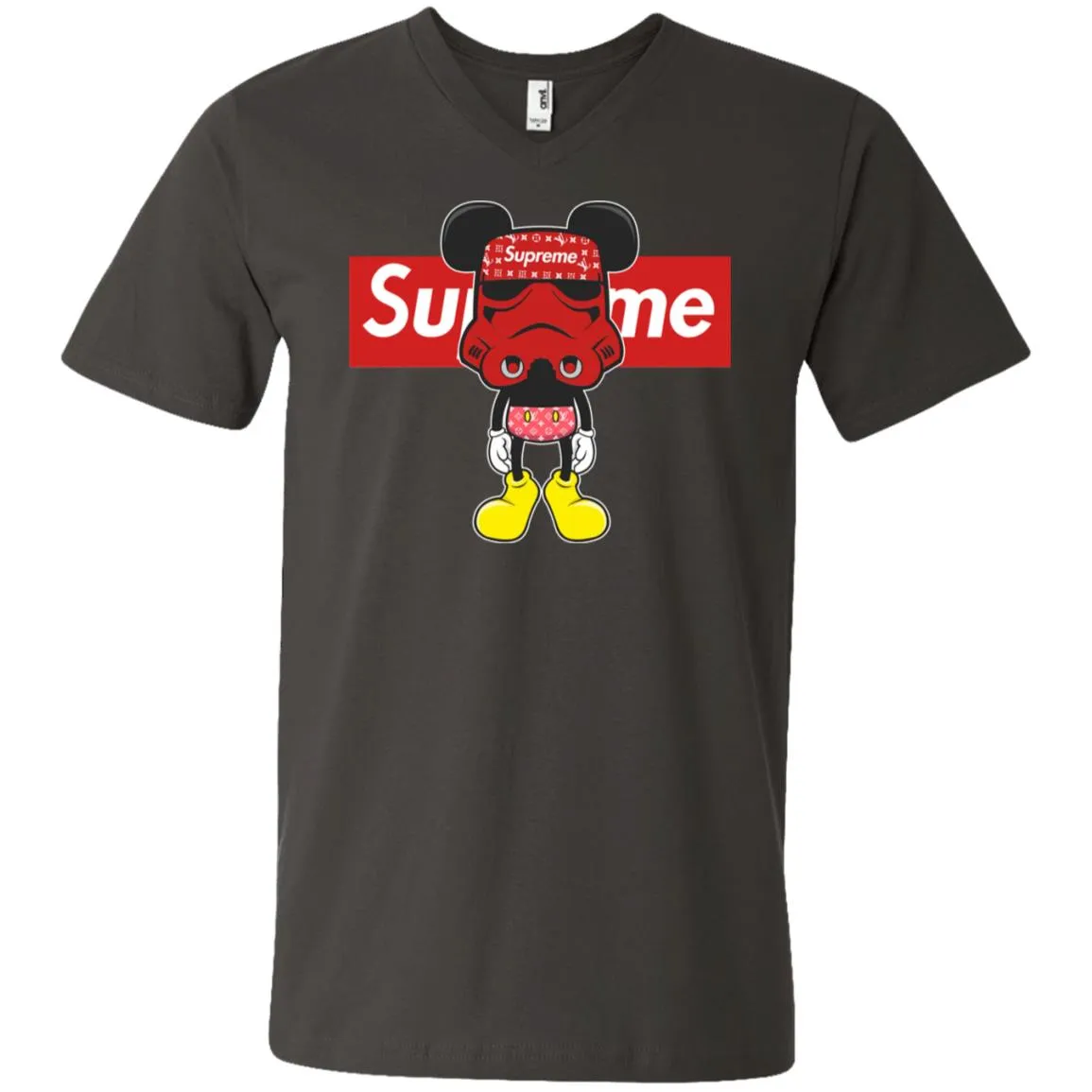 Supreme Robot Mickey Hot T-shirt Men V-Neck T-Shirt