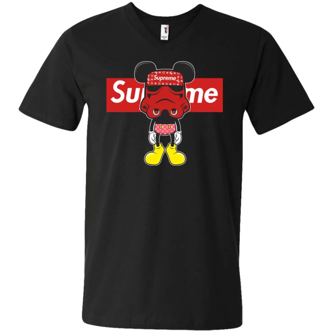 Supreme Robot Mickey Hot T-shirt Men V-Neck T-Shirt