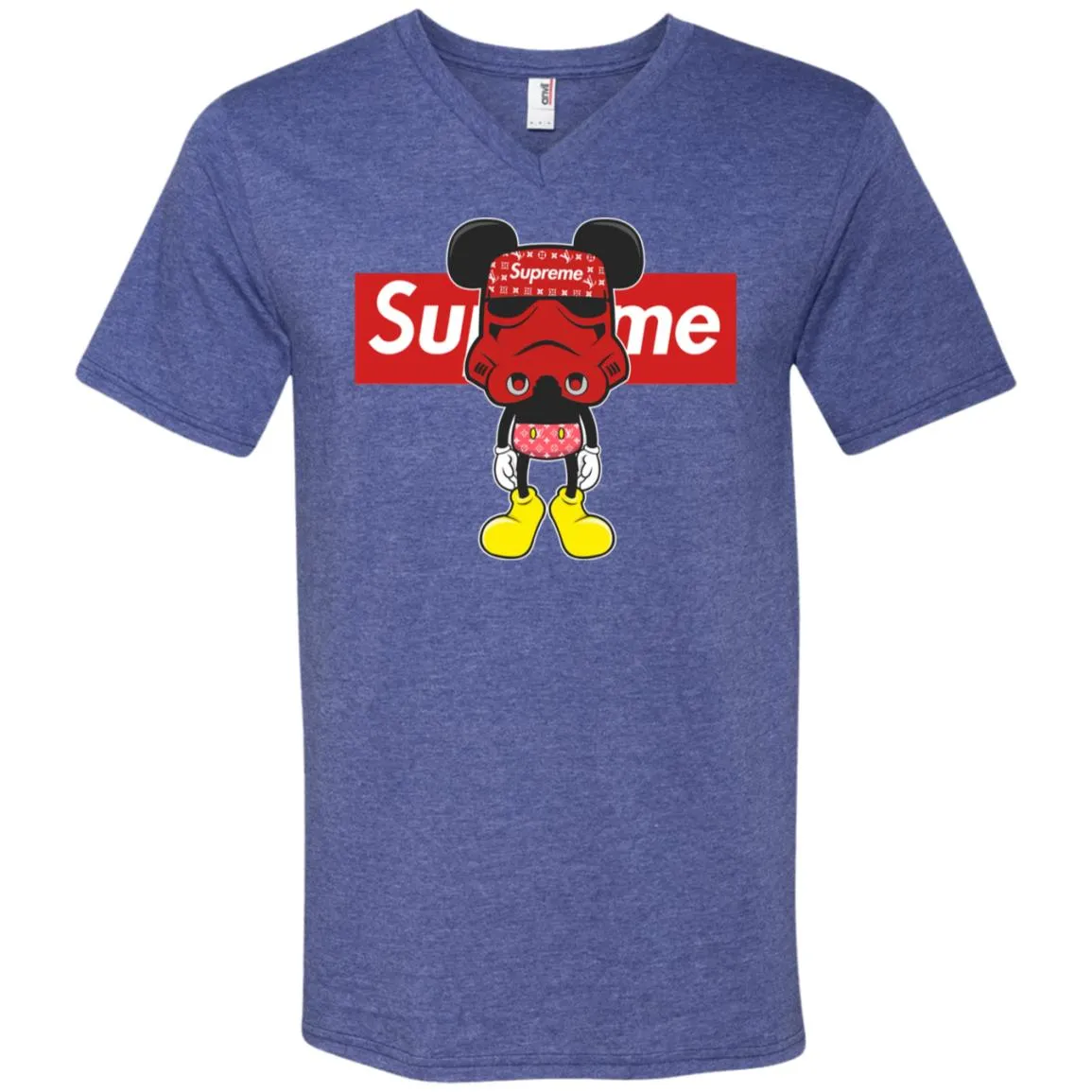 Supreme Robot Mickey Hot T-shirt Men V-Neck T-Shirt