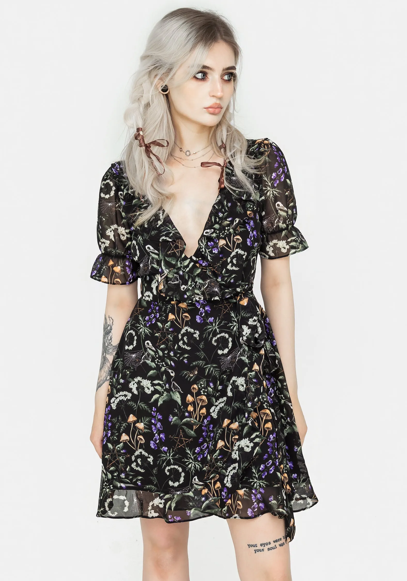 Vesna Chiffon Mini Wrap Dress