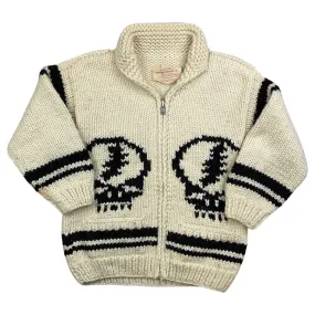 VINTAGE 1950s STYLE MENS GREATFUL DEAD COWICHAN GRAPHIC KNIT  CARDIGAN 38 S