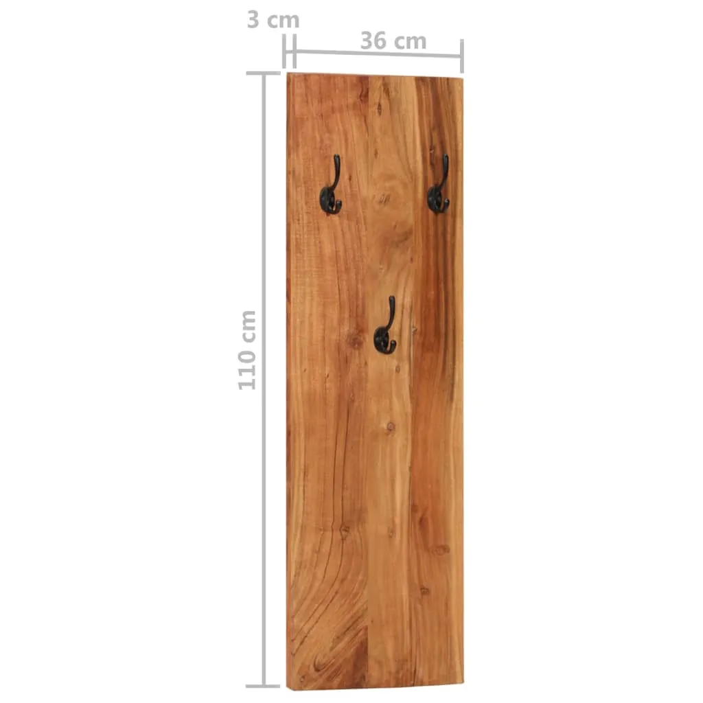 Wall-mounted Coat Racks 2 pcs 36x3x110 cm Solid Acacia Wood