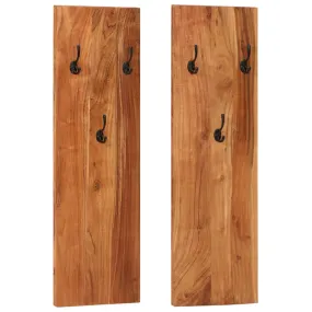 Wall-mounted Coat Racks 2 pcs 36x3x110 cm Solid Acacia Wood