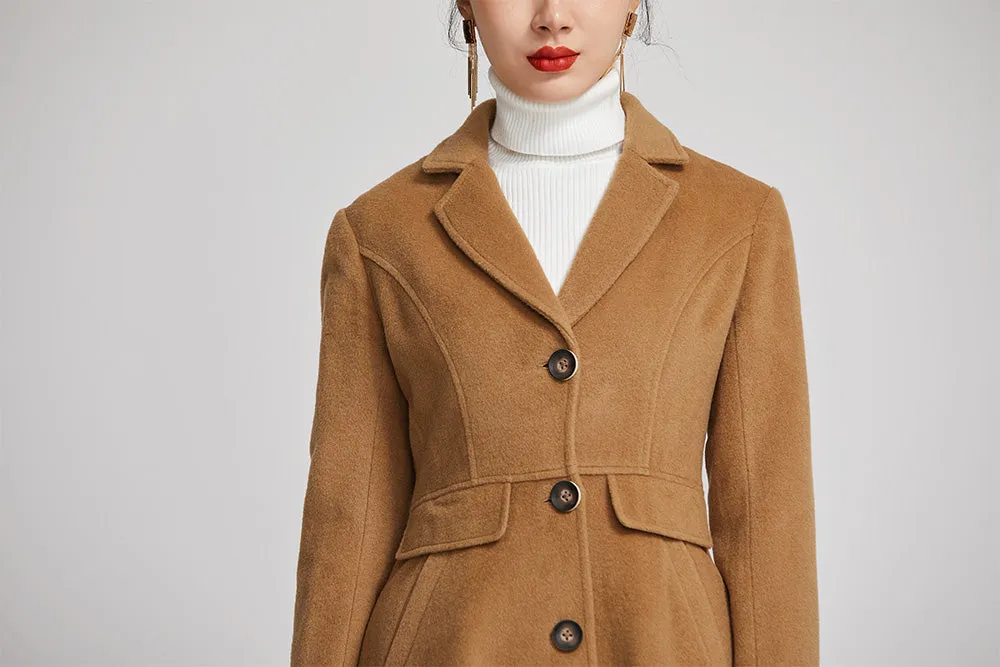 warm winter coat for women with single breasted and pockets 2251