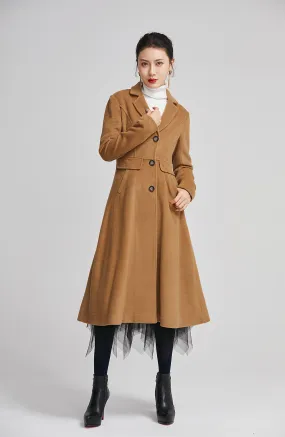 warm winter coat for women with single breasted and pockets 2251