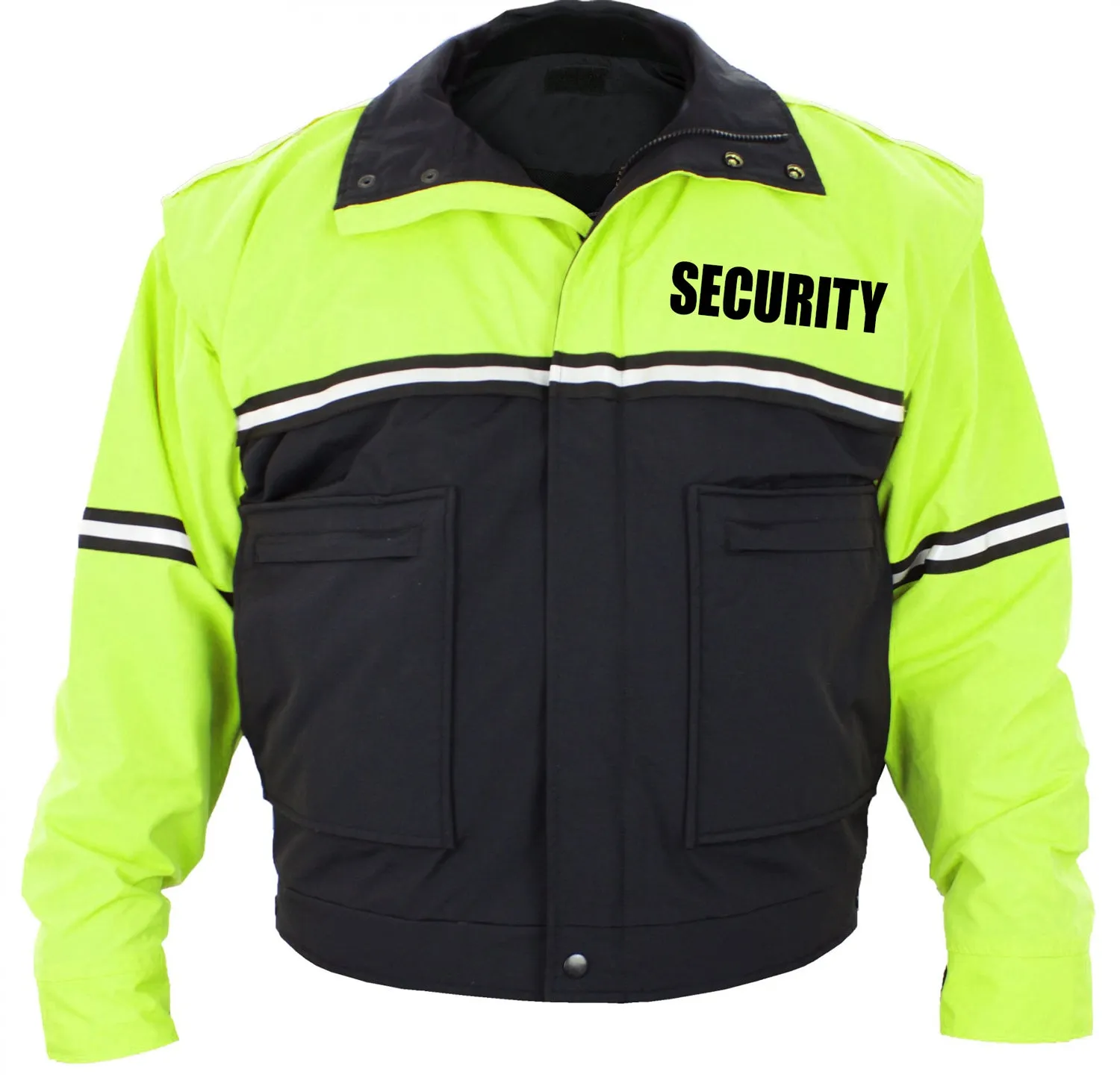 Water Proof Zip-Off Sleeve Bike Patrol Jacket with Removable Liner (Security)