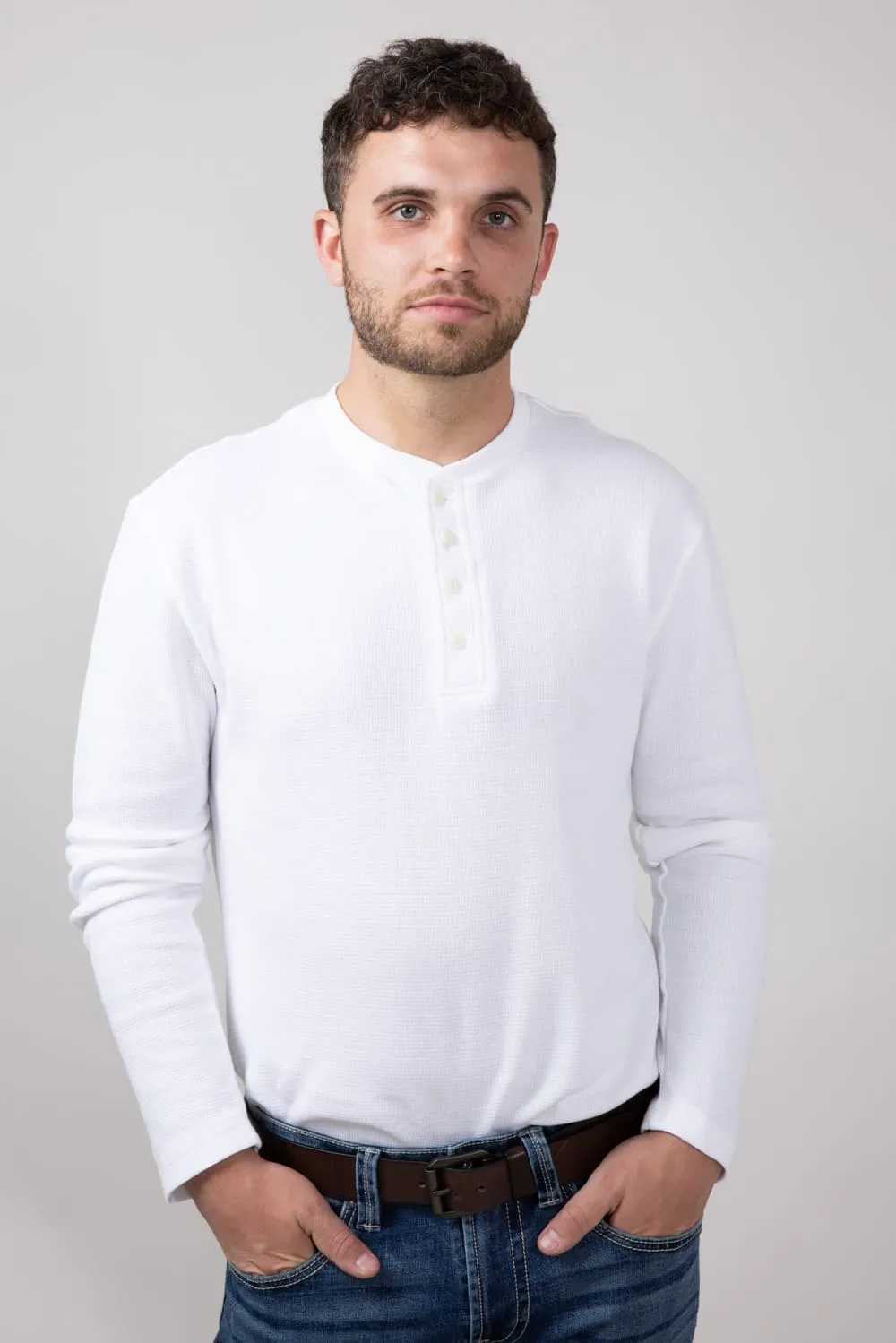 Weatherproof Vintage Waffle Henley Shirt for Men in White | F243093GK-WHT