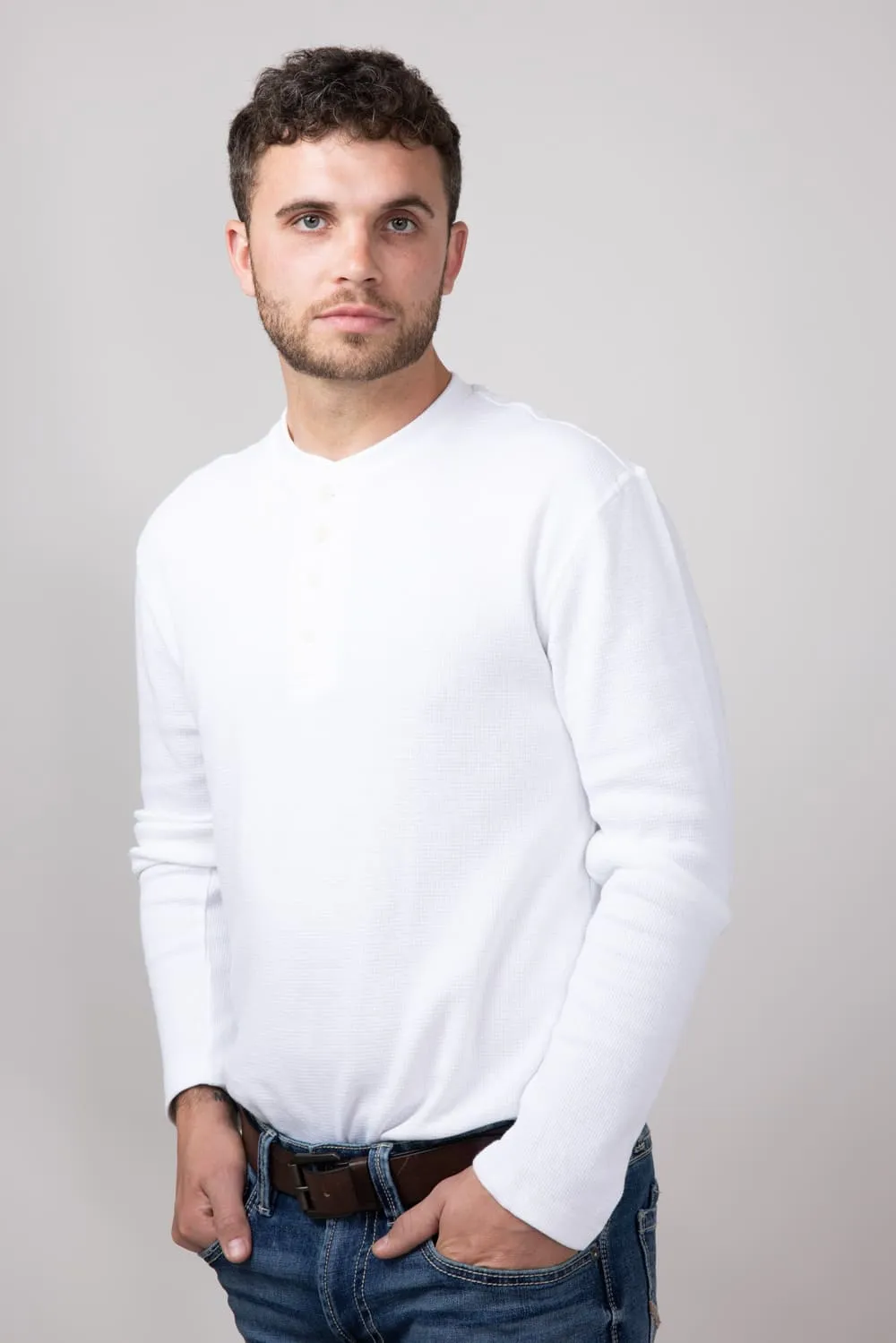 Weatherproof Vintage Waffle Henley Shirt for Men in White | F243093GK-WHT