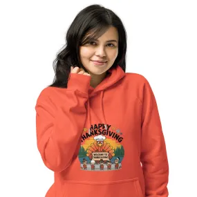 Welcome To Thanksgiving Graphic Women Eco Raglan Hoodie