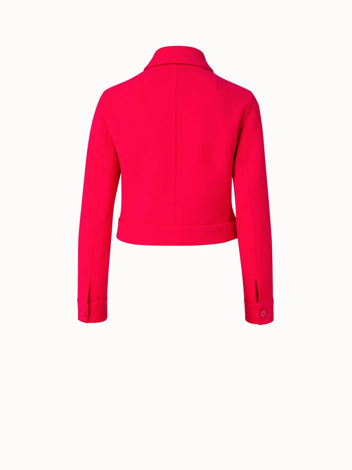 Wool Crêpe Double-Face Cropped Jacket