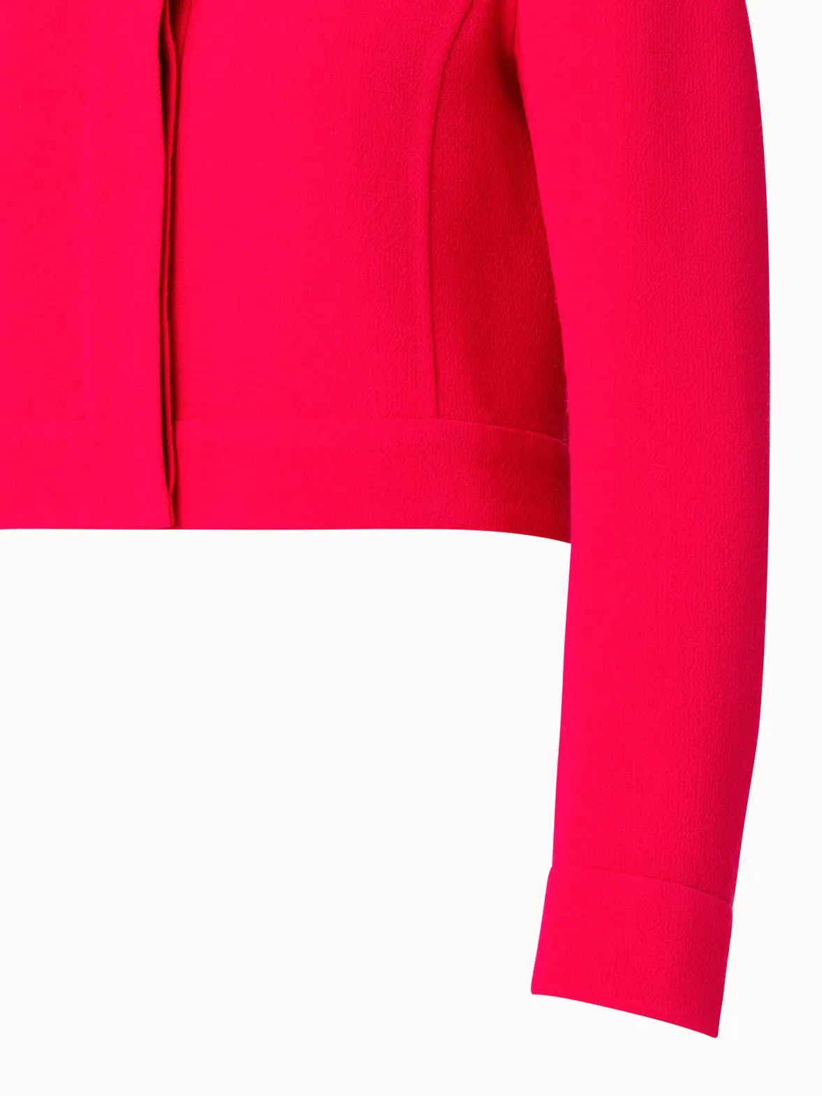 Wool Crêpe Double-Face Cropped Jacket