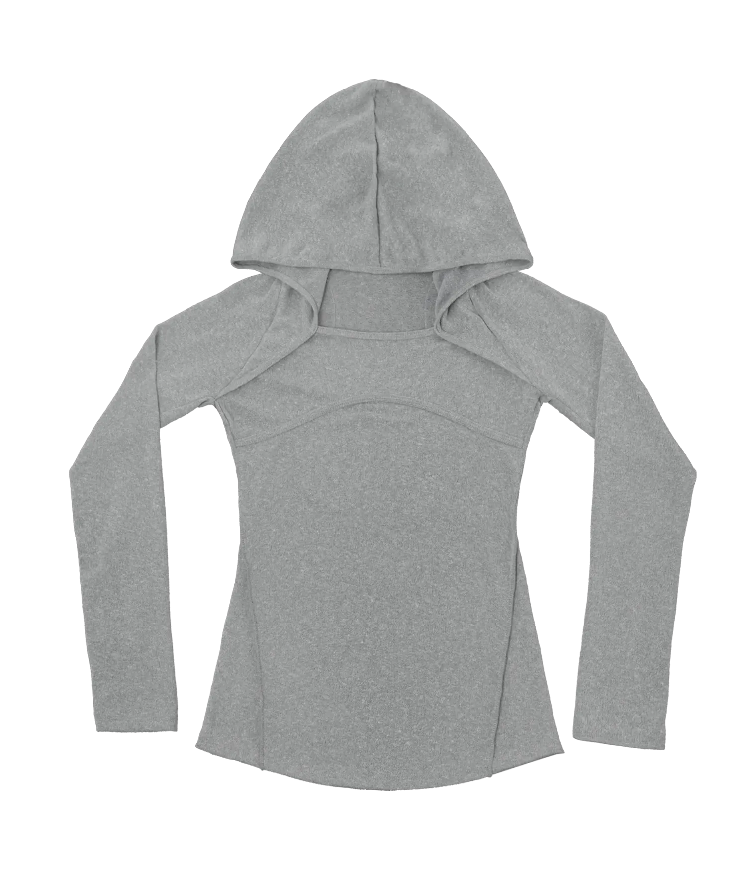 Wrap bolero knit hoodie grey